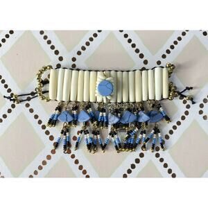 SHIRALEAH New Janelle Turquoise Ivory Beaded Bracelet NIP Anthropologie